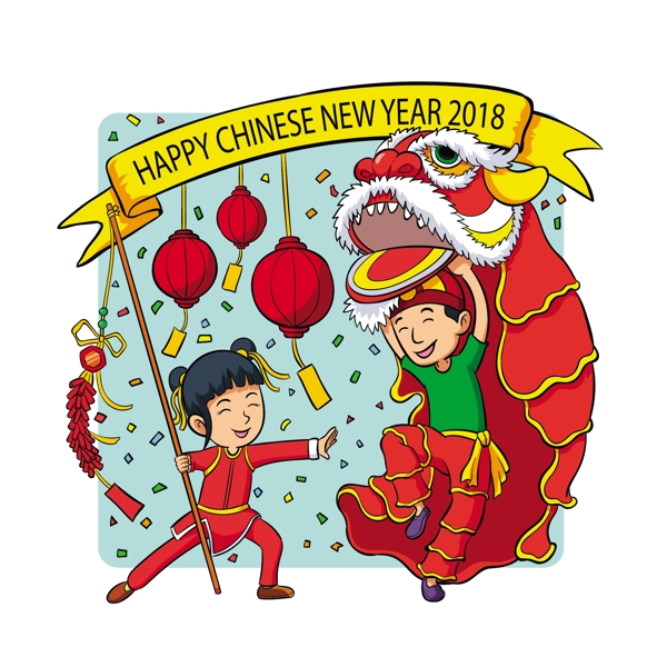 卡通新年人物素材