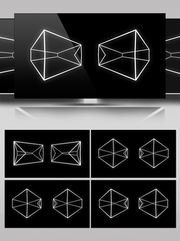 多边形简约形状动感视频素材