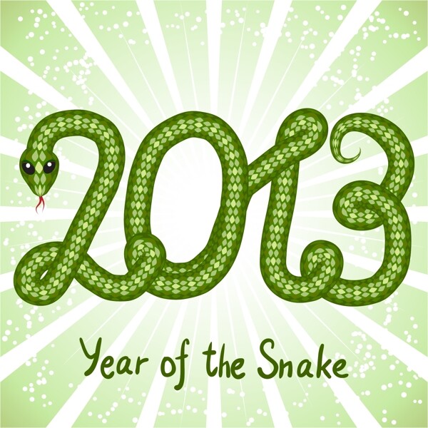 闪亮的绿色设计元素04蛇的2013年