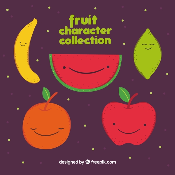 可爱快乐水果表情图矢量素材