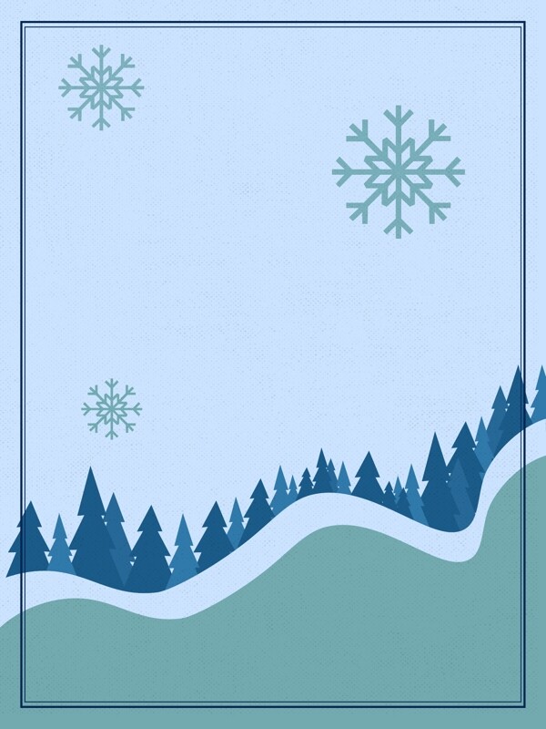 手绘冬天雪花蓝色背景素材