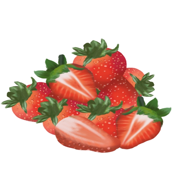 简约手绘草莓装饰元素