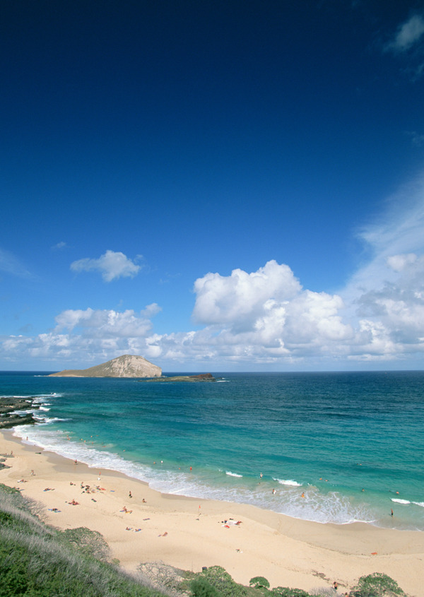 蓝天白云云朵海浪海岛风情旅游观光沙滩风情海边海浪