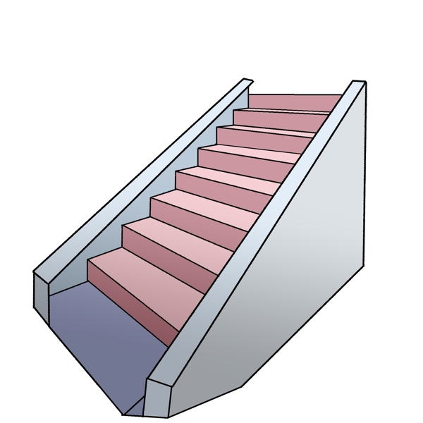 漂亮的楼梯装饰插画