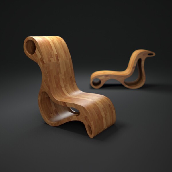 木质特色座椅3d模型