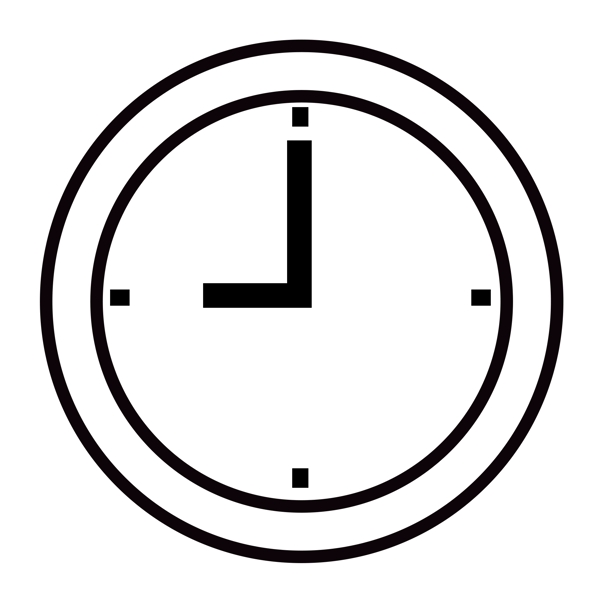 黑白圆盘时钟装饰图案素材免费下载