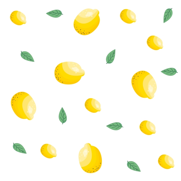 黄色柠檬色无缝图案设计图片