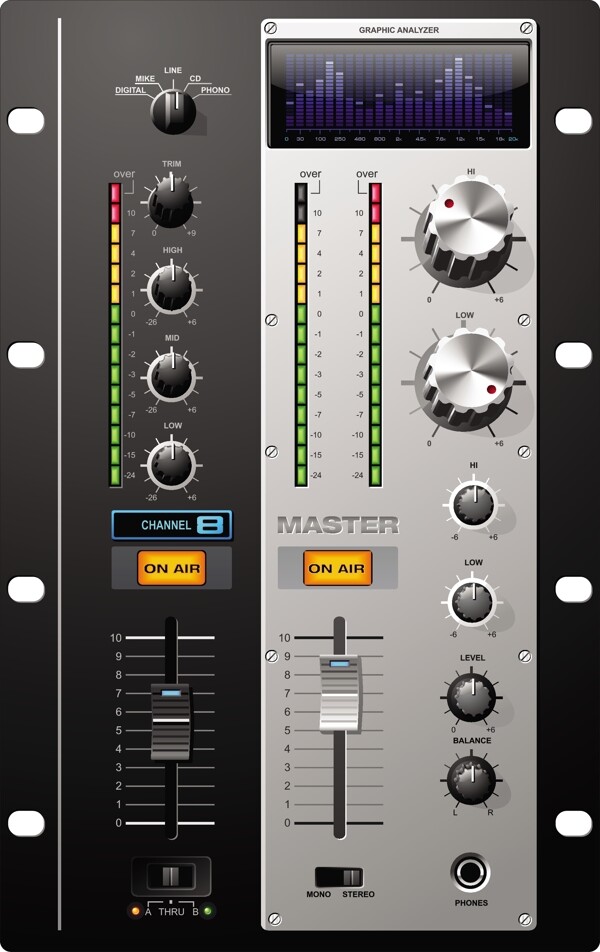 音乐控制面板矢量素材