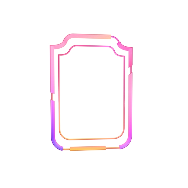桃粉色立体创意边框