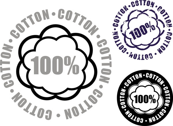 100棉的标签标识04矢量素材