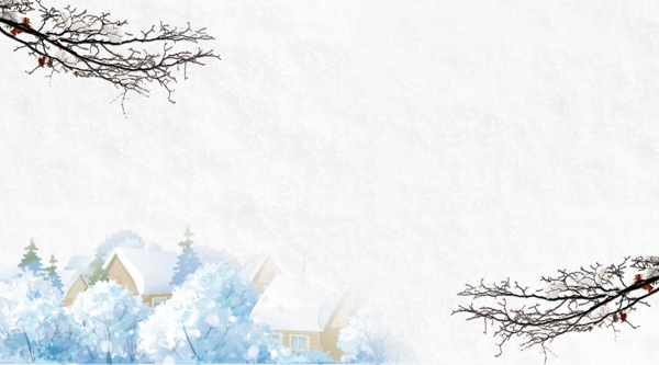白色冬季雪景背景设计