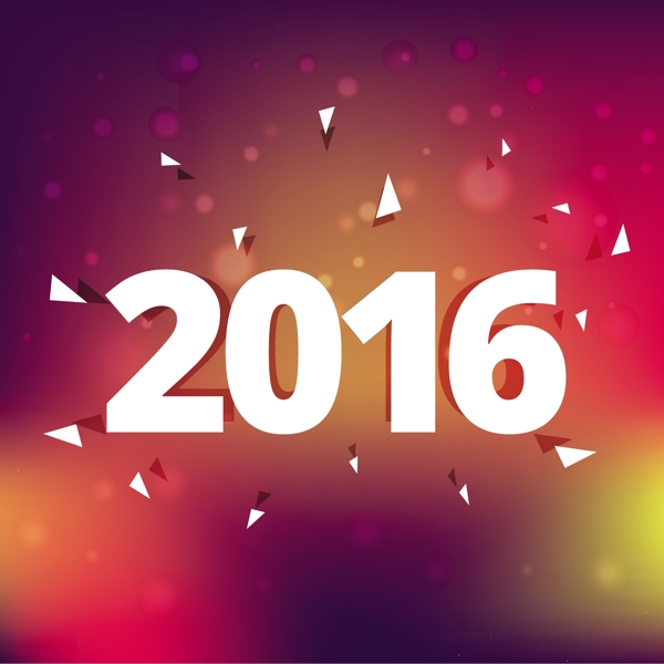 2016新的一年在模糊的背景