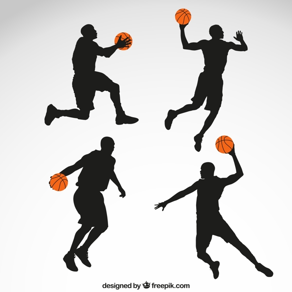 篮球男子剪影矢量图