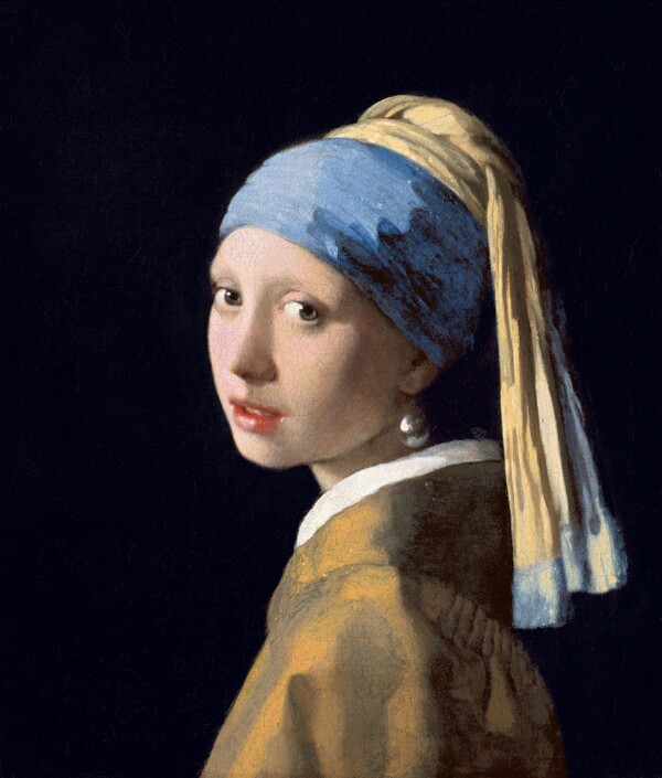 油画戴珍珠耳環的少女图片