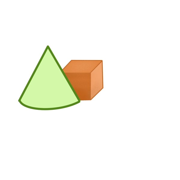 数学圆锥立体正方体矢量图标免抠图