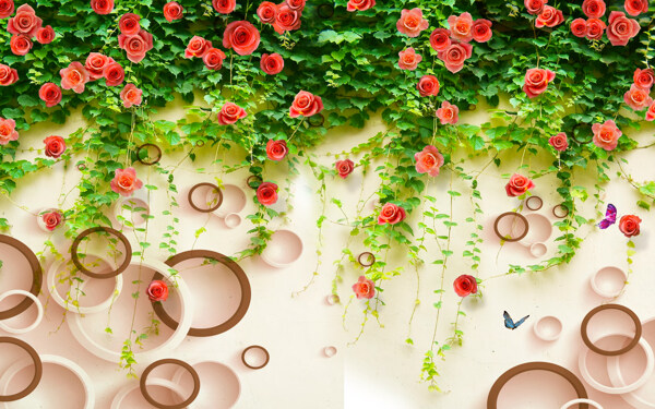 花卉花藤装饰背景墙