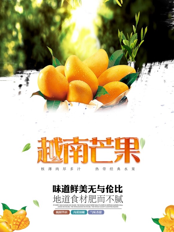 越南芒果水果店促销设计海报
