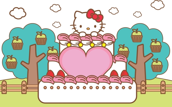 凯蒂猫的生日蛋糕图片
