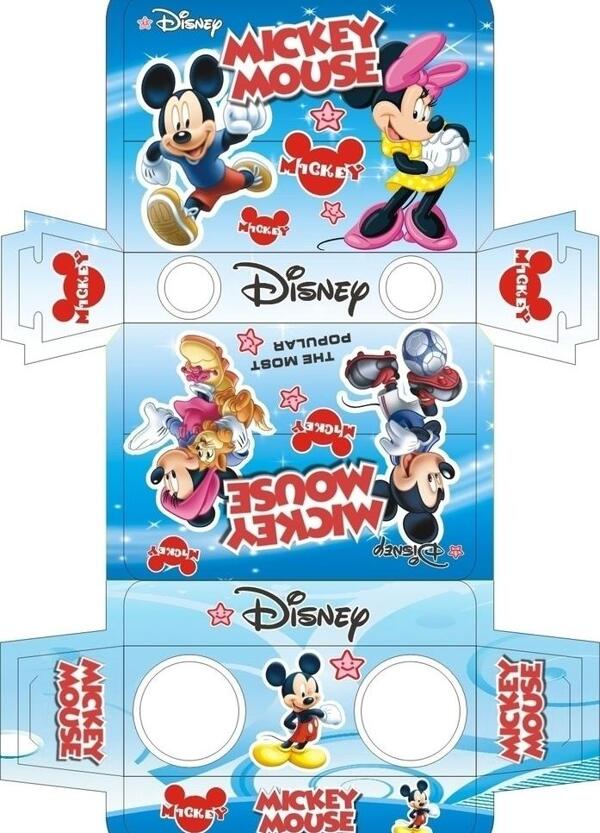 迪士尼主题彩盒包装矢量图片