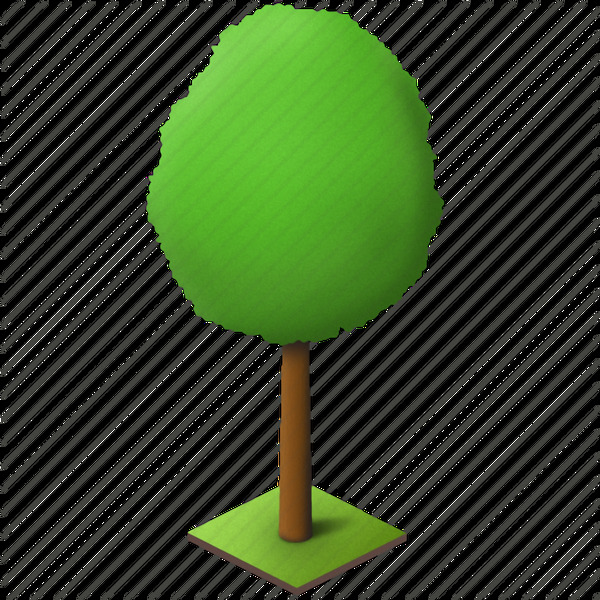 手绘绿色的树免抠png透明素材