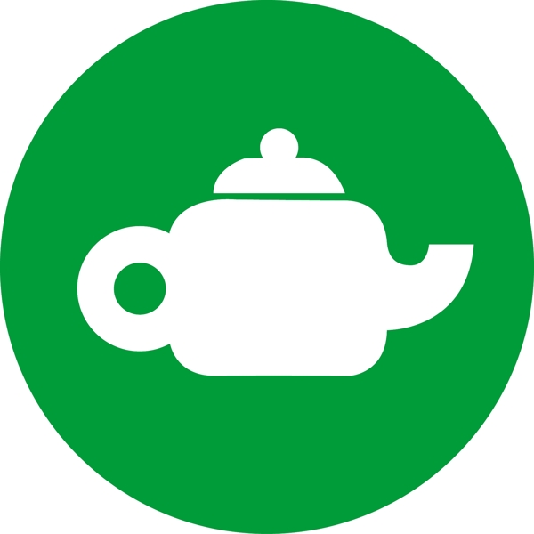 绿色背景茶壶图标