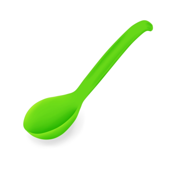 绿色塑料汤勺PNG图案