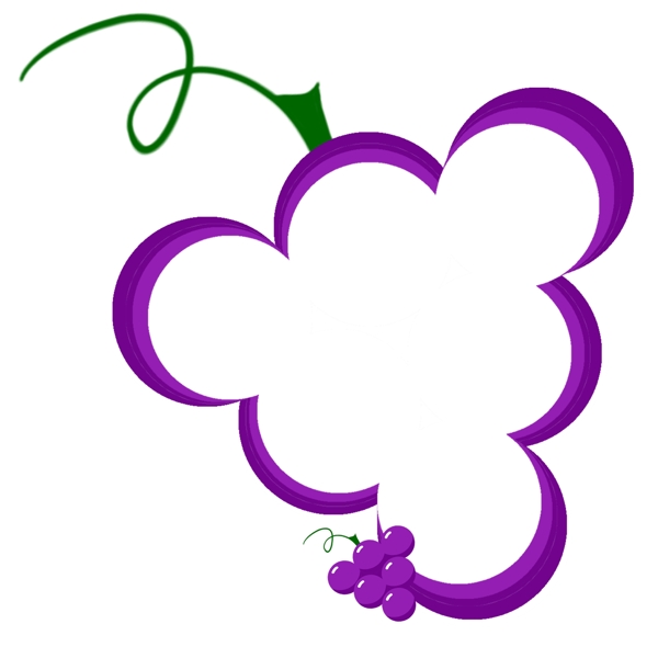 紫色的葡萄边框插画