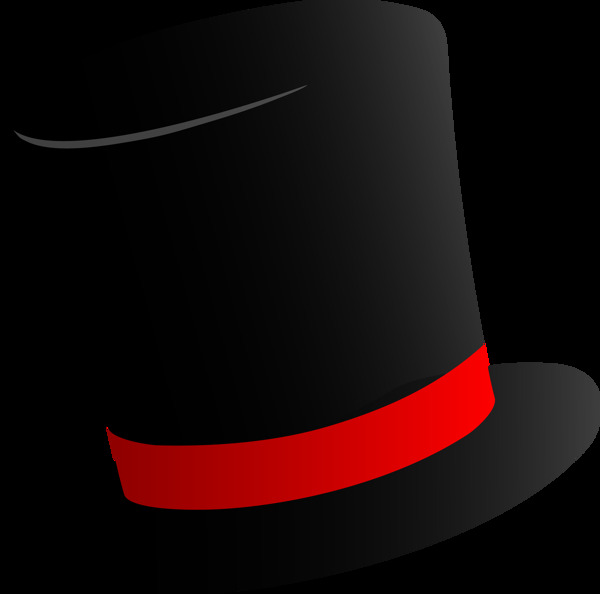 红色条纹黑礼帽免抠png透明图层素材