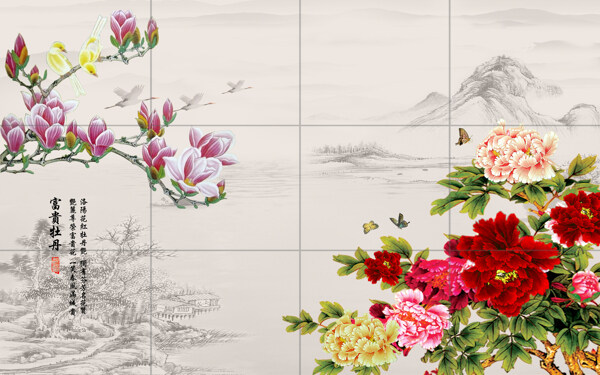 鲜花装饰背景墙