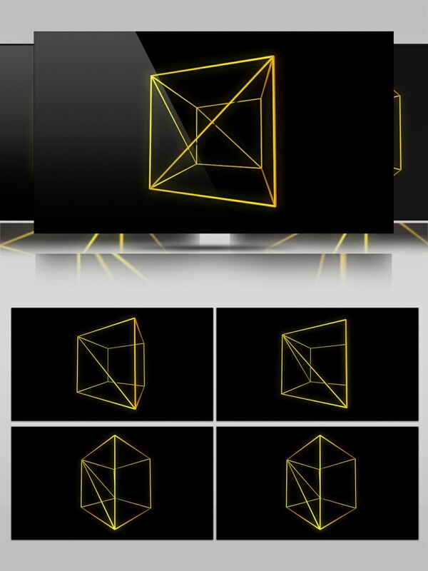 简约黄色多边形设计动感视频素材