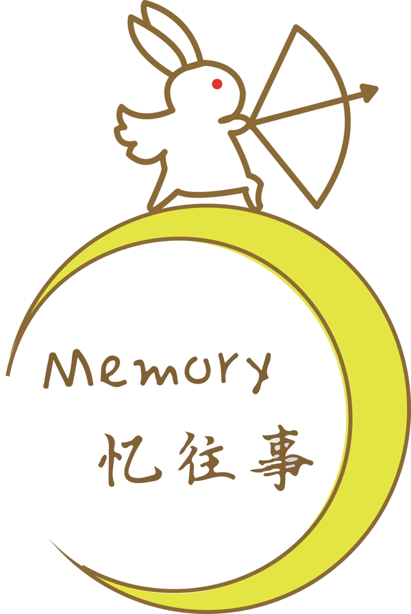 兔子吉祥物黄色月亮首饰类设计logo