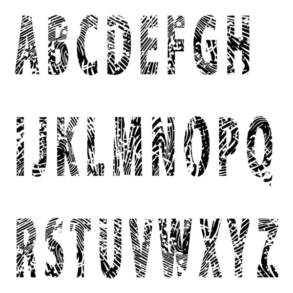 划痕水墨字母字体图片