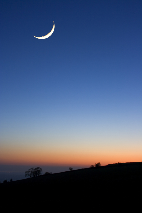 晚霞与月亮