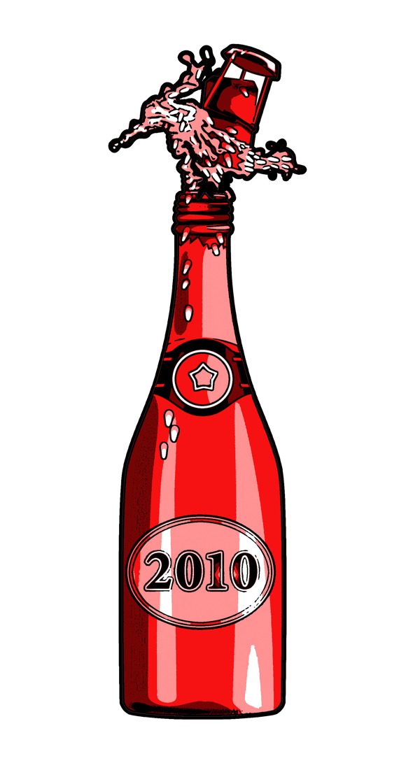 香槟酒瓶2010新年