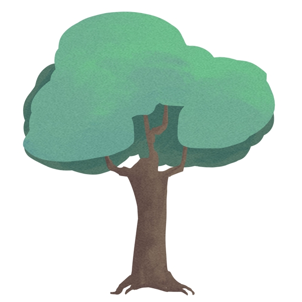 一颗绿色树木插画