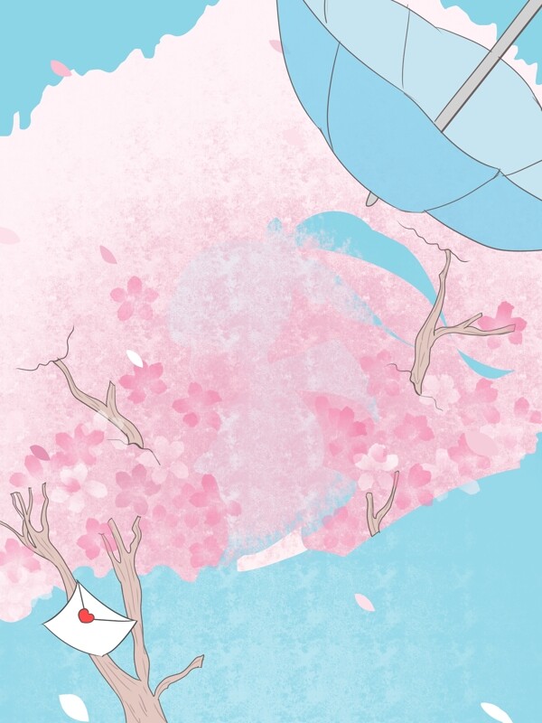 手绘樱花背景设计