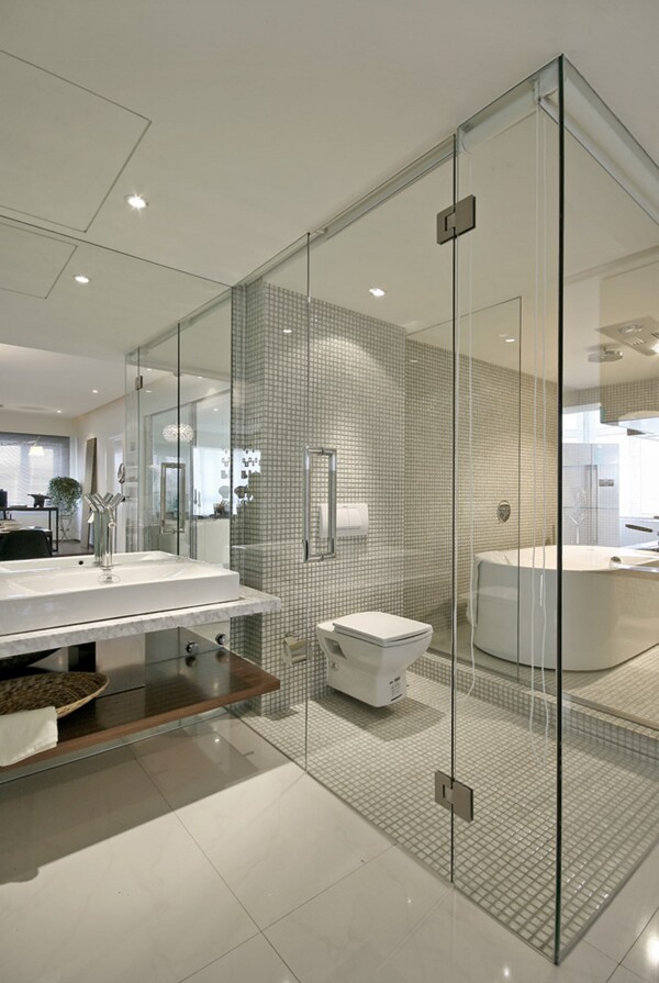 简约风室内设计透明浴室效果图