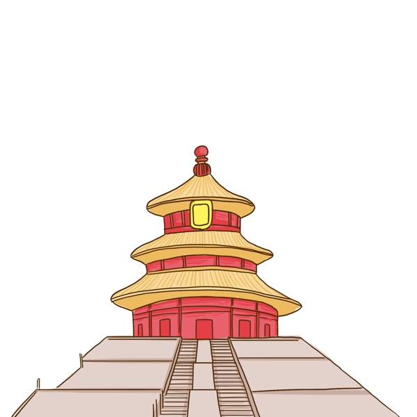 手绘故宫建筑设计