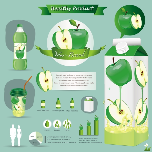 健康食品矢量模板图片