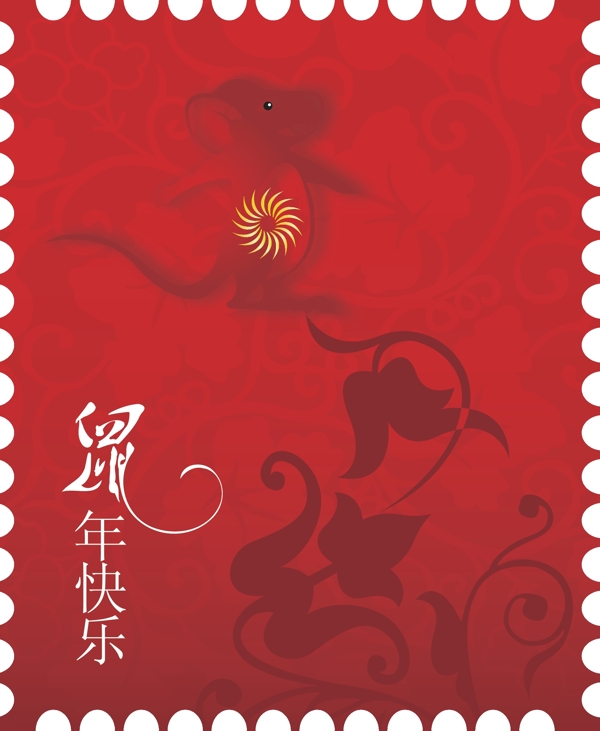 2008新年春节喜庆鼠矢量图03