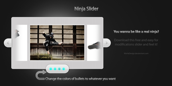 容易修改的忍者形象滑块界面PSD
