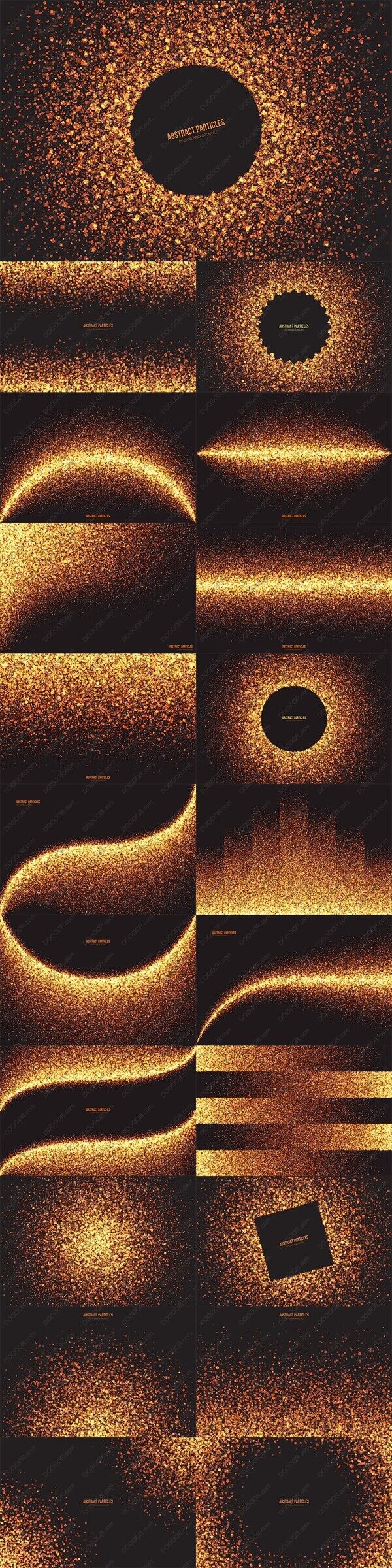 21款罕见抽象闪耀发光金色粒子背景