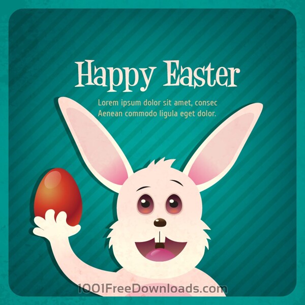 旧货复活节插图与兔子