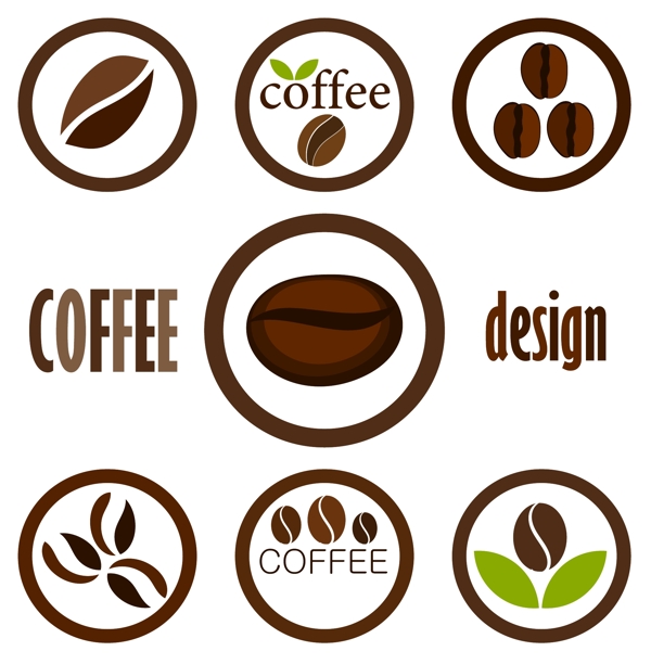 一组咖啡标志设计元素矢量图02