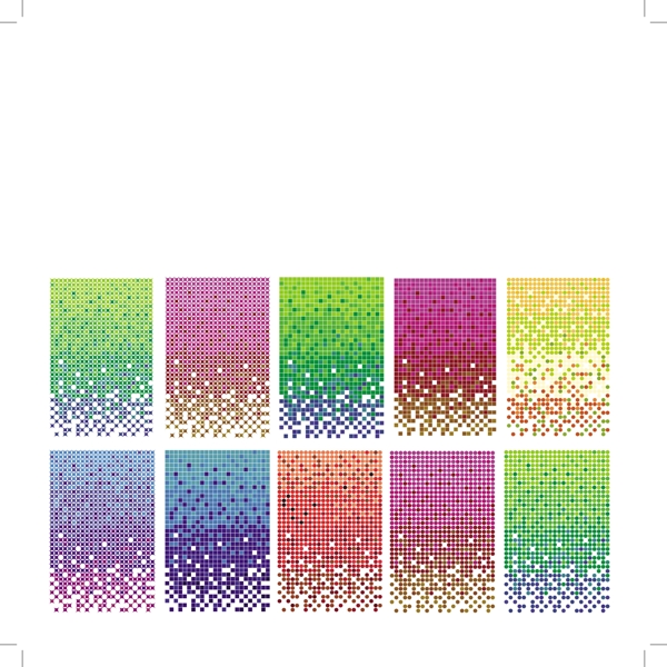 彩虹的颜色的瓷砖矢量模式集