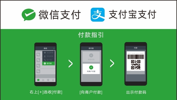 微信支付宝引导支付吊旗