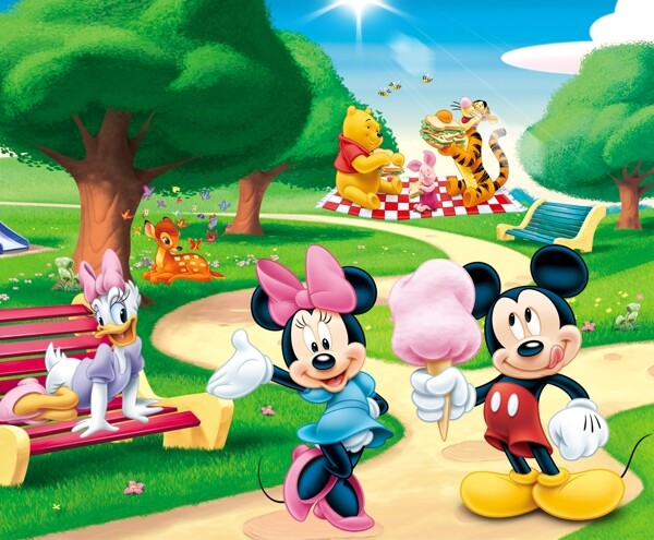 迪士尼米老鼠卡通背景