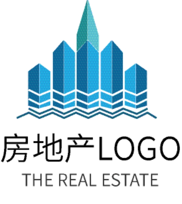 蓝色简约房地产商务企业logo