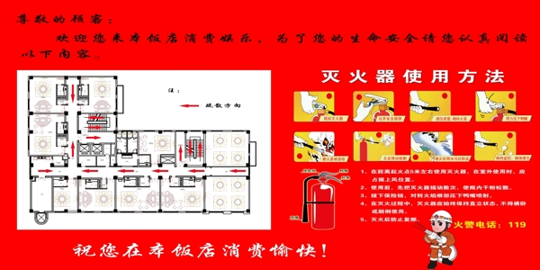 灭火器使用消防通道图图片