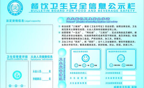 餐饮卫生安全信息公示栏图片